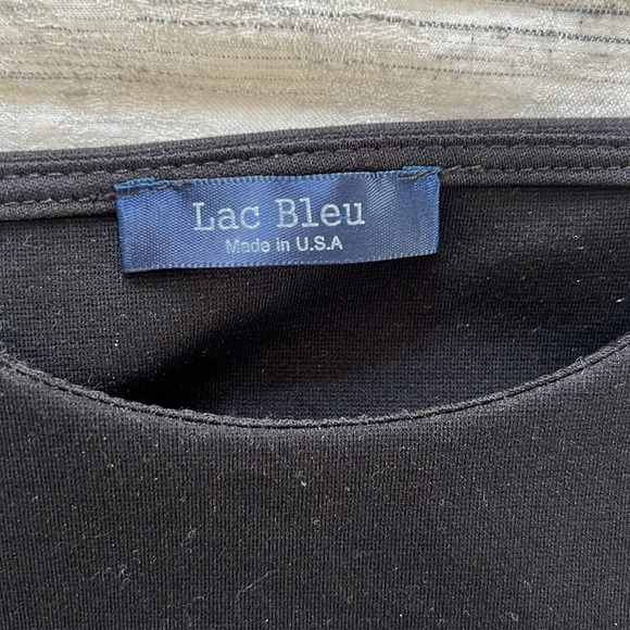 Lac Bleu black and silver studded cropped formal tank top - Picture 2 of 3